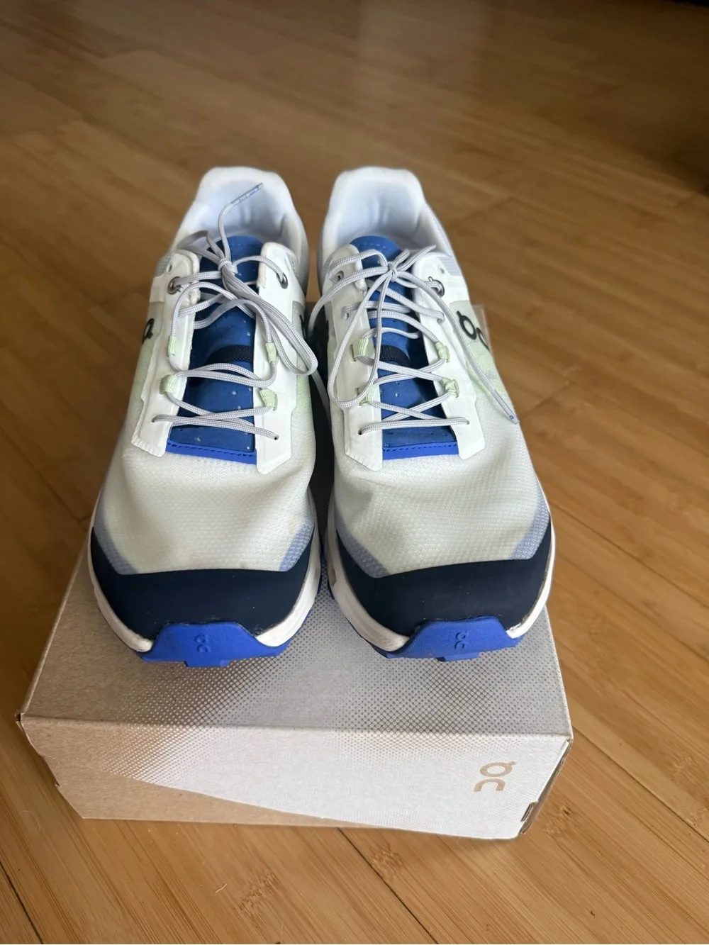 On Running Men's Trail Shoes - White, Blue & Lime